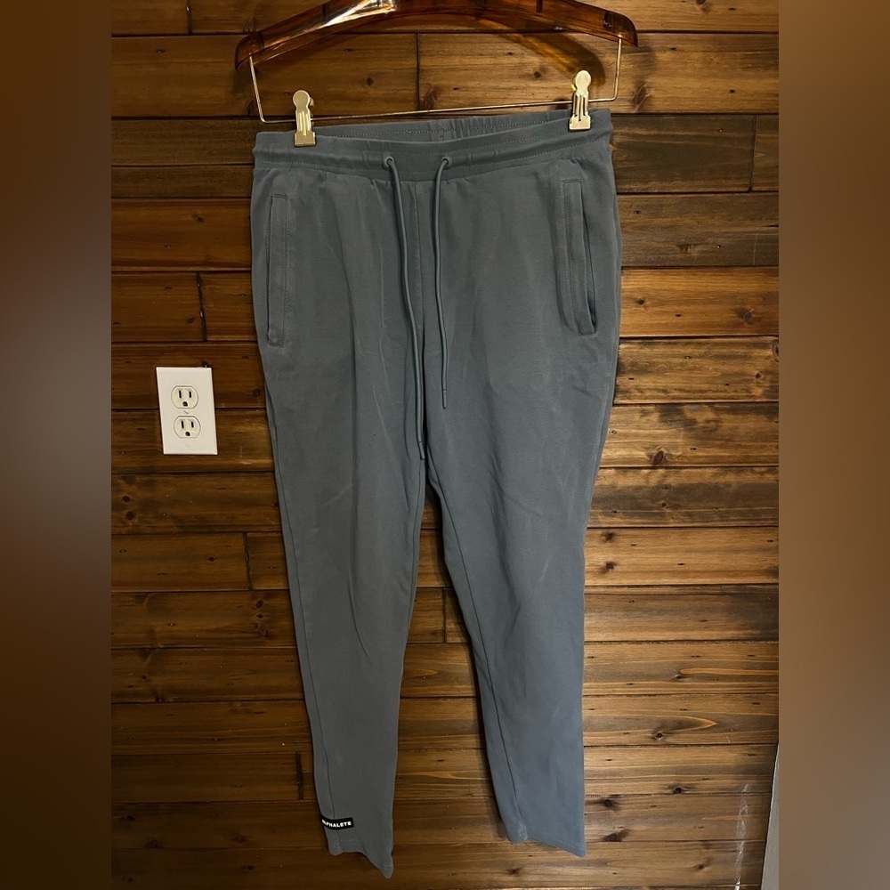 Alphalete mens sweatpants blue green color size large